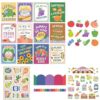 Carson Dellosa Farmers Market Classroom Bundle, 12pc Motivational Poster Set, Freshly Picked Friends Bulletin Board Set, Fruits & Veggies Cutouts, Rainbow Scalloped Border, Farmers Market Stickers