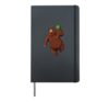 Cartoon bear playing handball Hardcover Journal, Black
