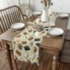 Cartoon Book Table Runner 13 X 72 Inches,Vintage Volume Collection Kitchen Dining Tables Decor for Home, Retro College Table Mat, Beige