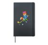 Cartoon fox plays ice hockey Hardcover Journal, Black