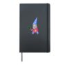 Cartoon garden gnome playing tennis Hardcover Journal, Black