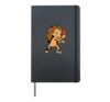 Cartoon hedgehog playing table tennis Hardcover Journal, Black