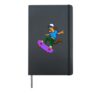 Cartoon horse riding skateboard Hardcover Journal, Black