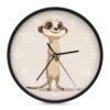 Cartoon Meerkat Wall Clock 9 Inch Decorative Battery Operated Silent Round for Badroom Livingroom