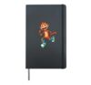 Cartoon monkey riding inline skates Hardcover Journal, Black