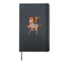 Cartoon monkey riding on horse Hardcover Journal, Black