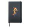 Cartoon red fox riding skateboard Hardcover Journal, Black