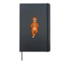 Cartoon sloth meditates with yoga Hardcover Journal, Black