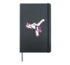 Cartoon unicorn does hapkido Hardcover Journal, Black