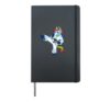 Cartoon unicorn does karate Hardcover Journal, Black
