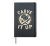 Carve it up thanksgiving turkey retro badge funny Hardcover Journal, Black