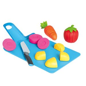 Casdon Joseph Joseph Toys - Chop2Pot - Super Safe Kitchen Playset for Kids with Foldable Chopping Board & Choppable Play Food - For Children Aged 2+