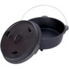 Cast Iron Dutch Oven with Skillet Lid, Outdoor Camping Deep Pot for Camping