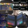 Castle Art Supplies Gold Standard 120 Coloring Pencils Set with Extras, Oil-based Colored Cores Stay Sharper, Tougher Against Breakage, For Adult Artists, Colorists, In Zipper Case
