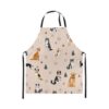 Castle Fairy Cartoon Dogs Chef Apron,Xmas Tree Snowflake Apron 31"x26",Merry Christmas Theme Kitchen Aprons for Women,Peach Pink Aprons for Cooking Baking Painting Gardening