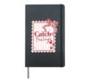Catch (Lovely) Feelings Stamp with a Ribbon Valentines Day Hardcover Journal, Black