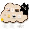 Cat Cloud Felt Bulletin Board for Wall, 24"x16" Pin Board for Photos