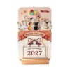 Cat Desk Calendar 2027, Mini Cat Desk Calendar with Wooden Stand