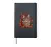 Cat Fall Leaves Thanksgiving Day Cute Kitten Kitty Autumn Hardcover Journal, Black