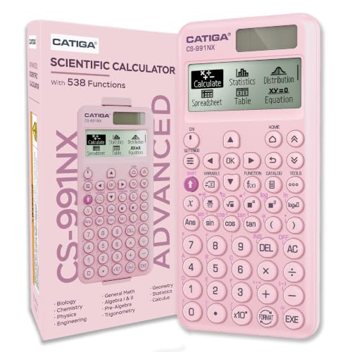 CATIGA Scientific Calculator with Textbook-Style HD Display, Solar & Battery Scientific Calculators for College, High School & Engineering Students, Icon Menu & Magnetic Hard Case, CS-991NX