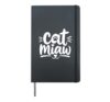Cat Miaw Cute Feline Sound Lover Hardcover Journal, Black