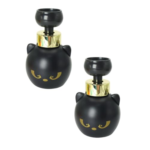 cat paw Foam soap Dispenser Cat Paw Print Soap Dispenser, Black Kitty Foaming Hand Soap Bottle with Pump, Creates Adorable Paw-Shaped Foam, Refillable Eco-Friendly Design for Bathroom Kitchen, 2pcs