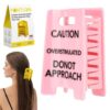 Caution Overstimulated Do Not Approach Sign Hair Clip for Women Thick Hair