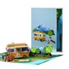 Cawwgt Camping Card Greeting Card with Envelope for Husband Son Father Birthday Cards Outdoor Travel Card