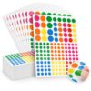 CCJUSTAR Colored Dot Stickers, 4082 Pieces, Round Color Coding Labels, 0.4, 0.6, 0.75 Inches, 6 Colors, Matte Paper, for Office, Classroom, and Garage Sales