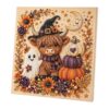 C'eitura DIY Highland Cow Halloween Framed Diamond Art 20x20cm