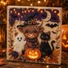 C'eitura Highland Cow Pearl Painting Kit 7.87x7.87in with Frame