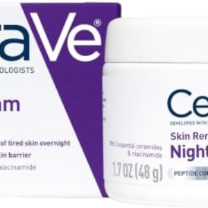 CeraVe Skin Renewing Night Cream, Niacinamide, Peptide Complex, and Hyaluronic Acid Moisturizer for Face, 1.7 Ounce, Packaging may Vary (Pack of 12)