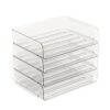 Cerlyiont 4 Pack Stackable Paper Letter Organizer Tray Clear