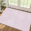 CERYUEE 2'X3' Pink Rug for Dorm Boho Rainbow Washable Area Rugs for Girls