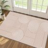 CERYUEE 2'X3' Washable Rugs for Kids Room Orange Area Rug Boho Rainbow Rug