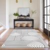 CERYUEE 3'X5' Black and White Boho Rainbow Rug Bedroom Washable Art Deco