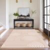 CERYUEE 3'X5' Playroom Rug Boho Rainbow Rug Non Slip Abstract Modern Carpet