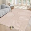 CERYUEE 4'X6' Colorful Rainbow Rug for Playroom Boho Retro Rug Low Pile Mat