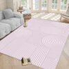 CERYUEE 4'X6' Washable Rainbow Nursery Rug Modern Abstract Rug Pink Decor
