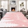 CERYUEE 6'X9' Christmas Pink Rug Washable Living Room Cute Holiday Decor