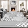 CERYUEE 6'X9' Rainbow Rug for Living Room Non Slip Mid Century Modern Rug