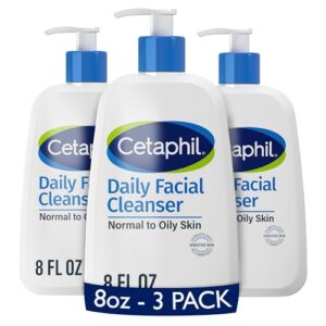 Cetaphil Daily Facial Cleanser, Oily & Combination Skin, 8 fl oz, 3 ct (Pack of 6)