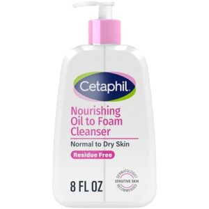 Cetaphil Nourishing Oil to Foam Facial Cleanser, Dry Skin, 8 fl oz (Pack of 12)