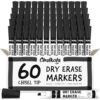 Chalkola 60 Black Dry Erase Markers Bulk Pack, Low Odor Whiteboard Markers