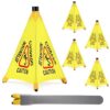 Chapou 4 Pcs Pop up Wet Floor Sign with Storage Tube 20 Inch Wet Safety Signs Commercial Caution Safety Cone Pop up Caution Sign for Commercial Stores Grocery Restaurant Restroom Office Use