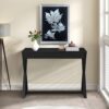 Charcoal Finish Console Table with Hidden Storage Space