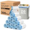 Charmount Trash Bags 2.6 Gallon, 300 Count Drawstring Garbage Bags