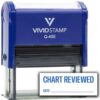 Chart Reviewed Date Self-Inking Rubber Stamp | Medical Records & Documentation Rubber Stamps (Blue Ink) - Q-400