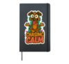 Chasing Calm Cartoon Dog in Colourful Comic Style Meditating Hardcover Journal, Black