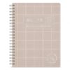 Checkered Hardcover Spiral Notebook, 7.4 x 9.75 In, Tan